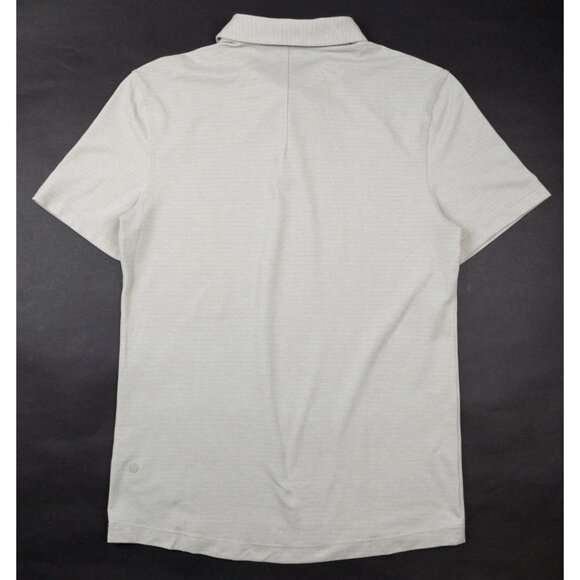 Lululemon Evolution Polo Men's Fits Small Light Gray Striped Stretch Shirt - Picture 4 of 12